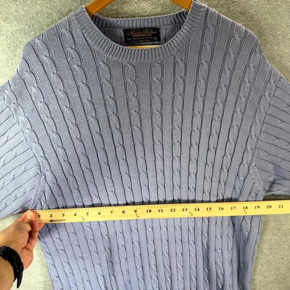Brooks Brothers Sweater Women Large Purple Cable Knit Crew Long Sleeve Pullover - Picture 4 of 9